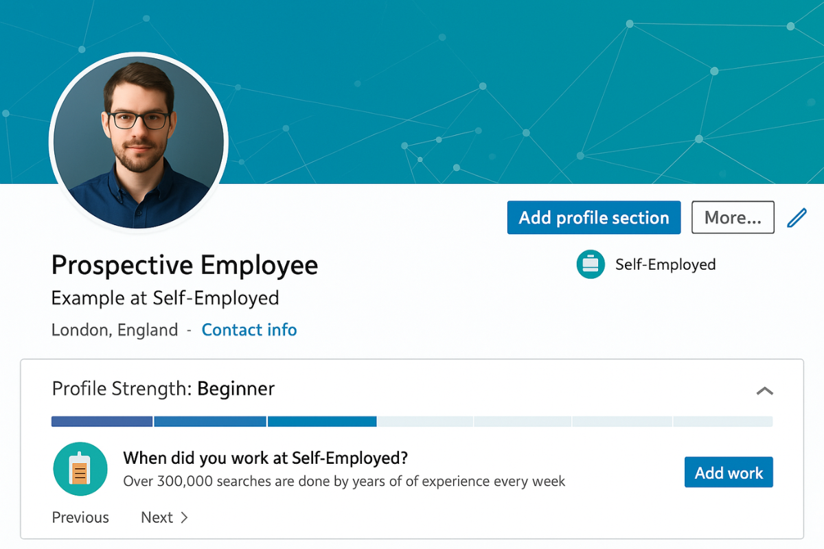 LinkedIn Profile Strength screenshot